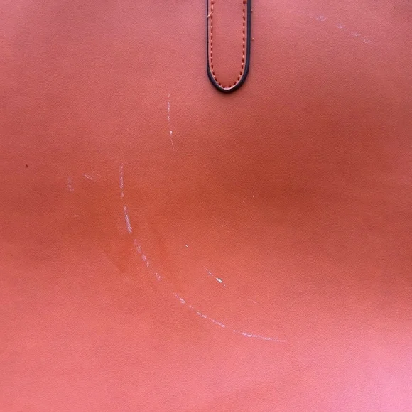 Neiman Marcus Tangerine Faux Leather Tote - Picture 8 of 11